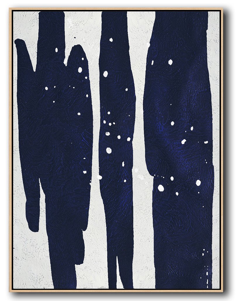 Buy Hand Painted Navy Blue Abstract Painting Online - Where To Buy Canvas Prints Huge